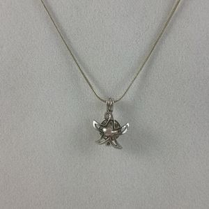 Sterling Silver Starfish Cage Necklace
